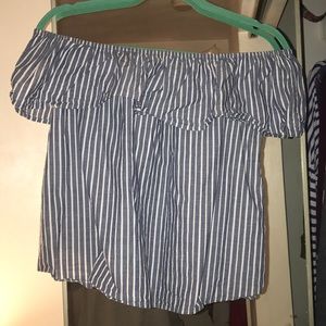 Blue stripped off the shoulder